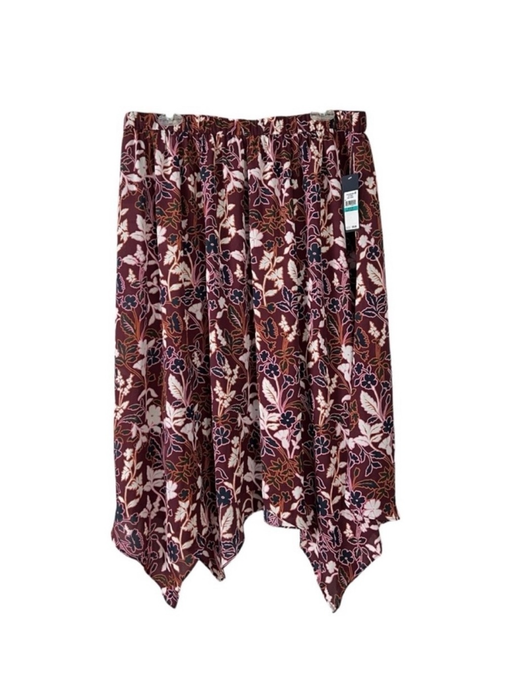 RACHEL Rachel Roy Floral Asymmetrical Handkerchief Hem Skirt NWT